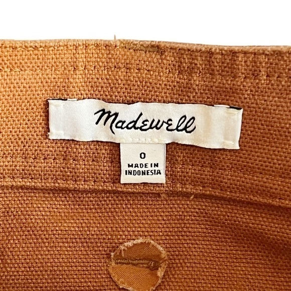 Madewell Button Snap Front A Line Mini Skirt Woman’s Sz 0 Pumpkin Spice Tan - Picture 5 of 9